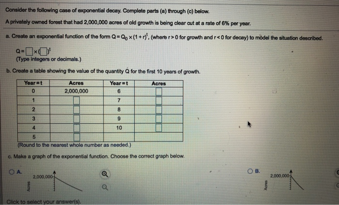 Solved Consider the following case of exponential decay. | Chegg.com