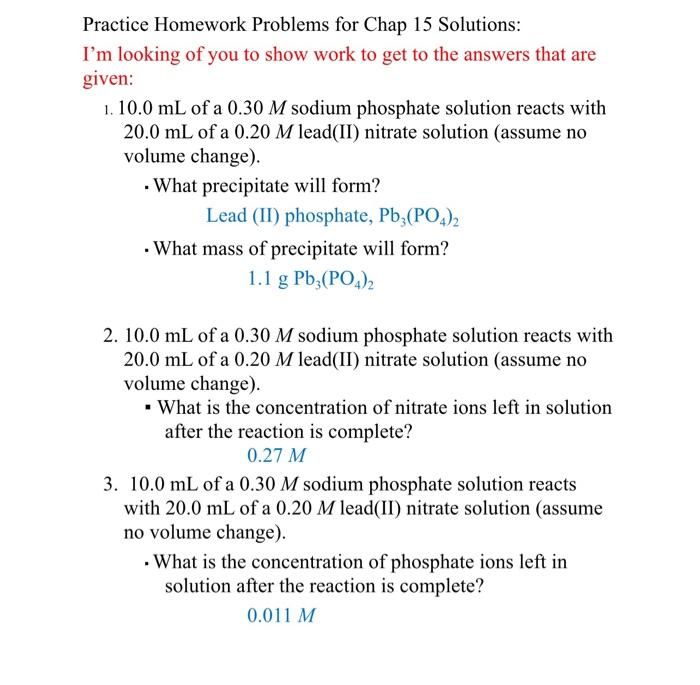 Solved Practice Homework Problems for Chap 15 Solutions: I'm | Chegg.com