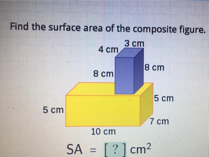 Solved Find the surface area of the composite figure. 3 cm 4 | Chegg.com