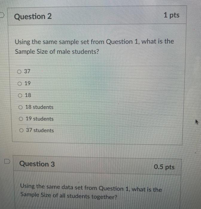Solved Question 1 1 pts In the Exercises, you were given | Chegg.com