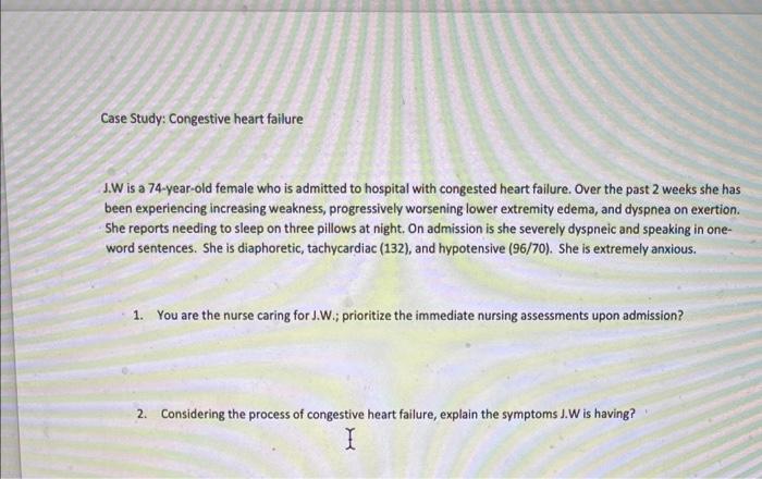 case study 3 congestive heart failure