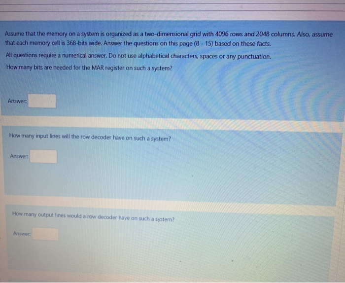 Solved Assume that the memory on a system is organized as a | Chegg.com