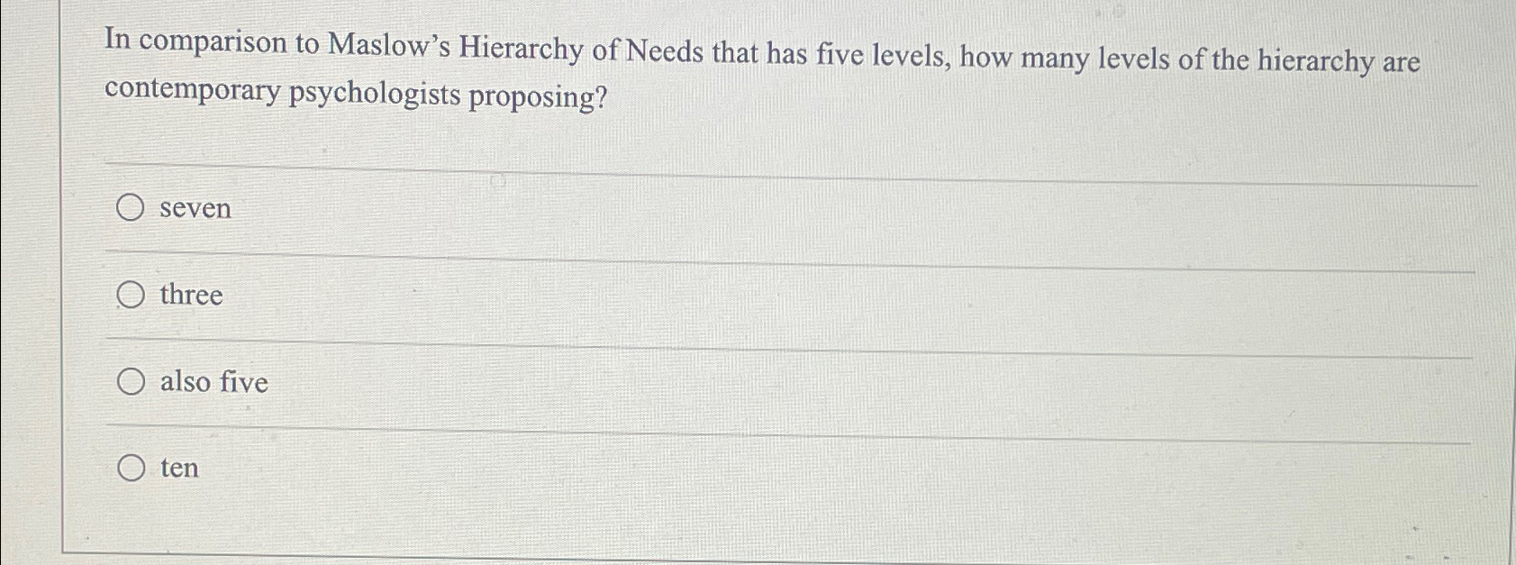3 identify the 5 levels of maslow's hierarchy of needs