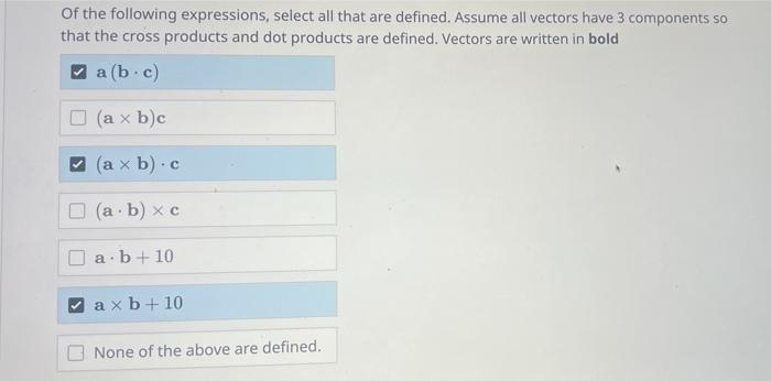 Solved Of The Following Expressions, Select All That Are | Chegg.com