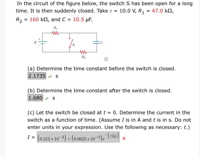 Solved In The Circuit Of The Figure Below, The Switch S Has | Chegg.com