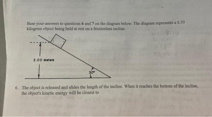 Solved Base your answers to questions 6 and 7 on the diagram | Chegg.com