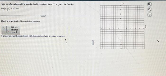 Solved Use transformations of the standard cubic function, | Chegg.com