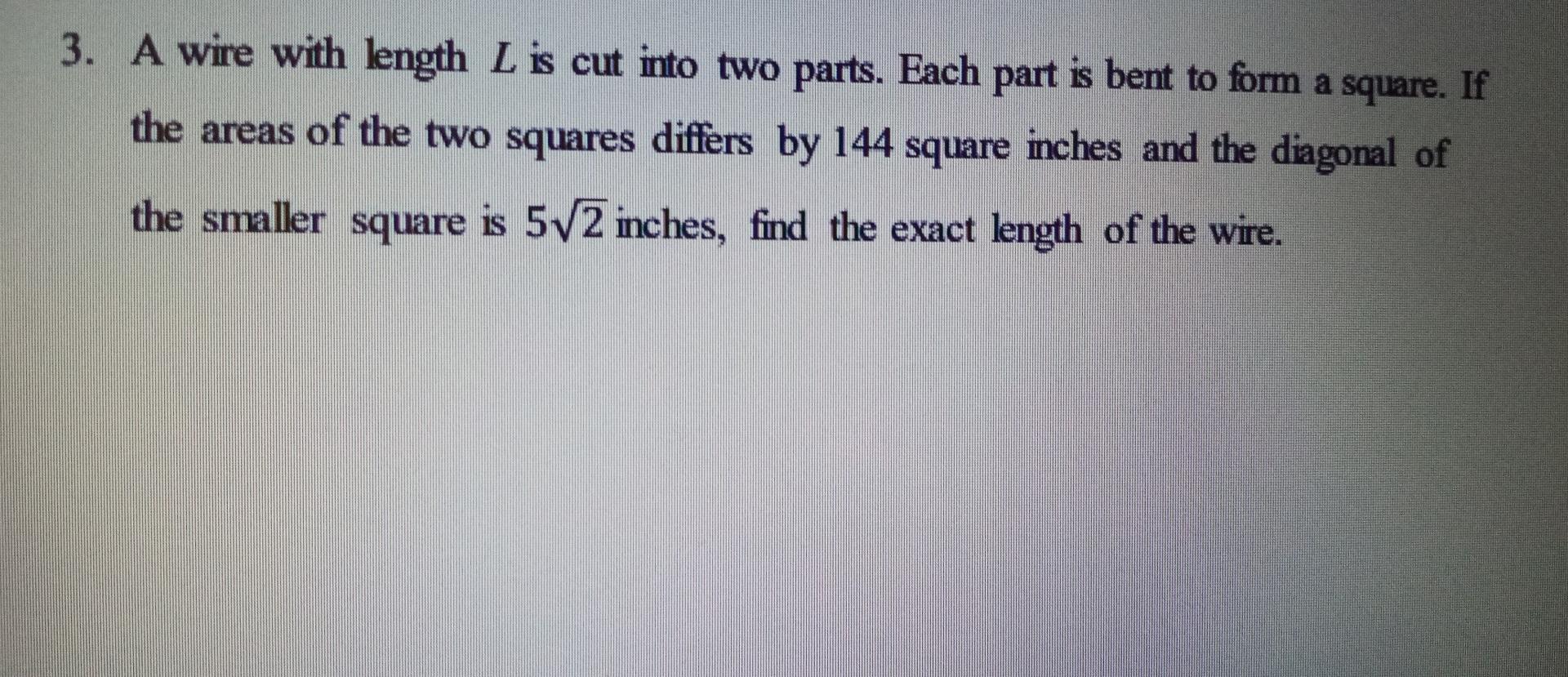 Solved 3. A wire with length L is cut into two parts. Each | Chegg.com