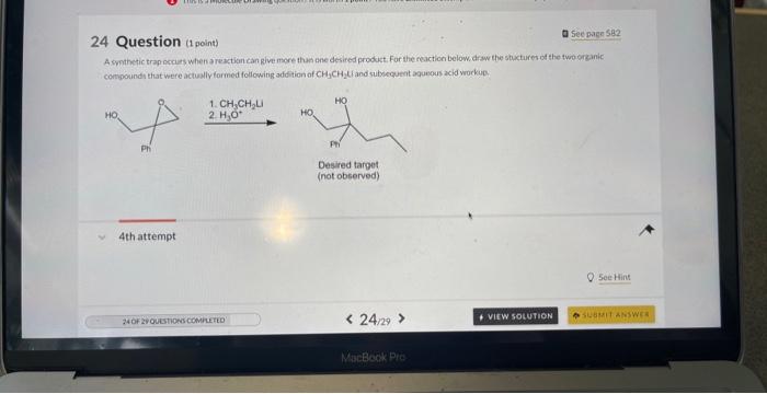 Solved 24 Question (1 point) A synthetic trap ceciats when a | Chegg.com