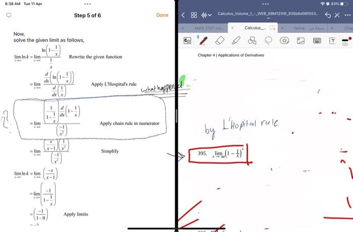 Solved 6:38 AM Tue 11 Apr Step 5 of 6 Now, solve the given | Chegg.com