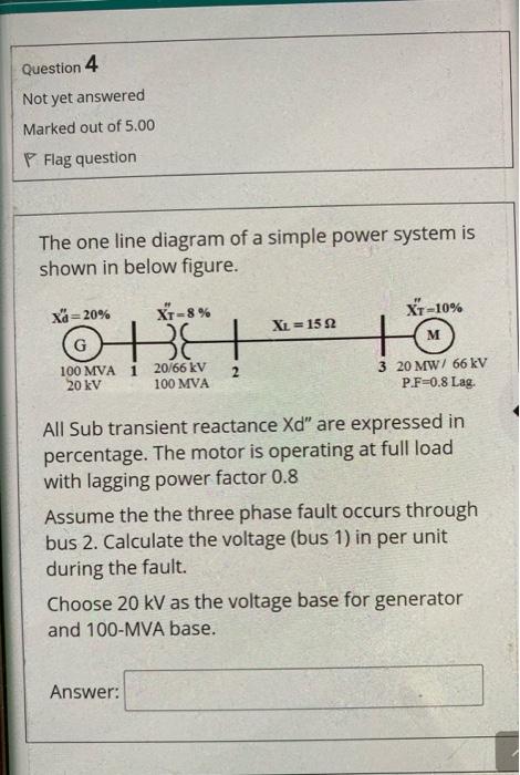 Solved The one line diagram of a simple power system is | Chegg.com