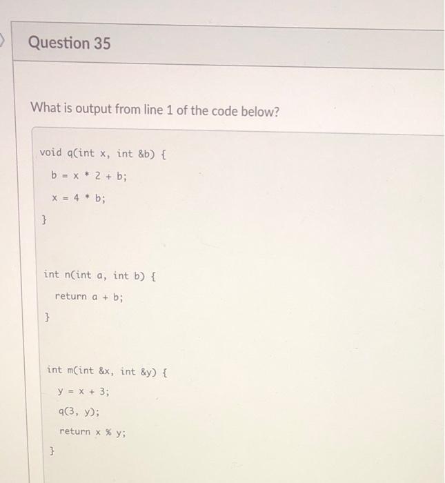 Solved Question 35 What is output from line 1 of the code | Chegg.com