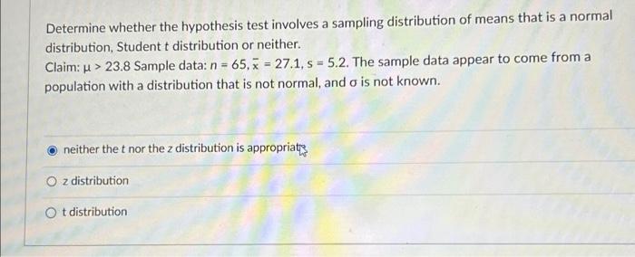 Solved Determine whether the hypothesis test involves a | Chegg.com