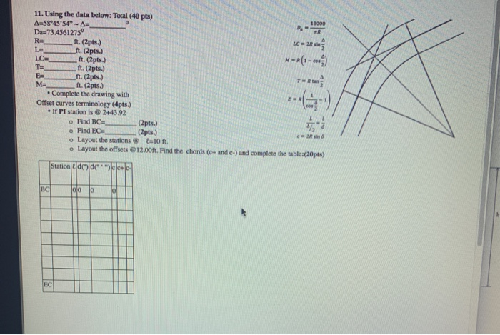 Solved 11 Using The Data Below Total 40 Pts Chegg Com