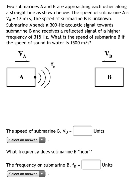 Solved Two Submarines A And B Are Approaching Each Other | Chegg.com