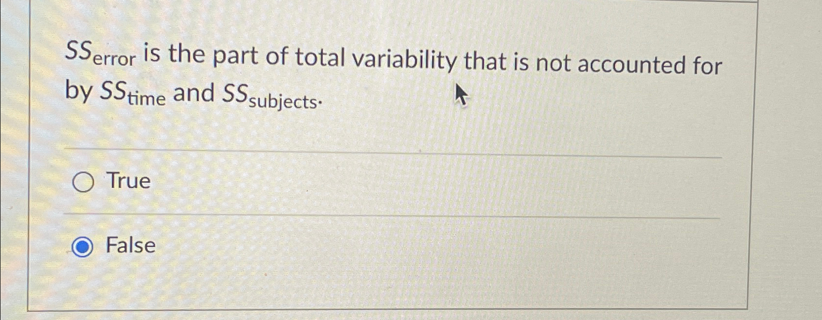 Solved SSerror ﻿is the part of total variability that is | Chegg.com