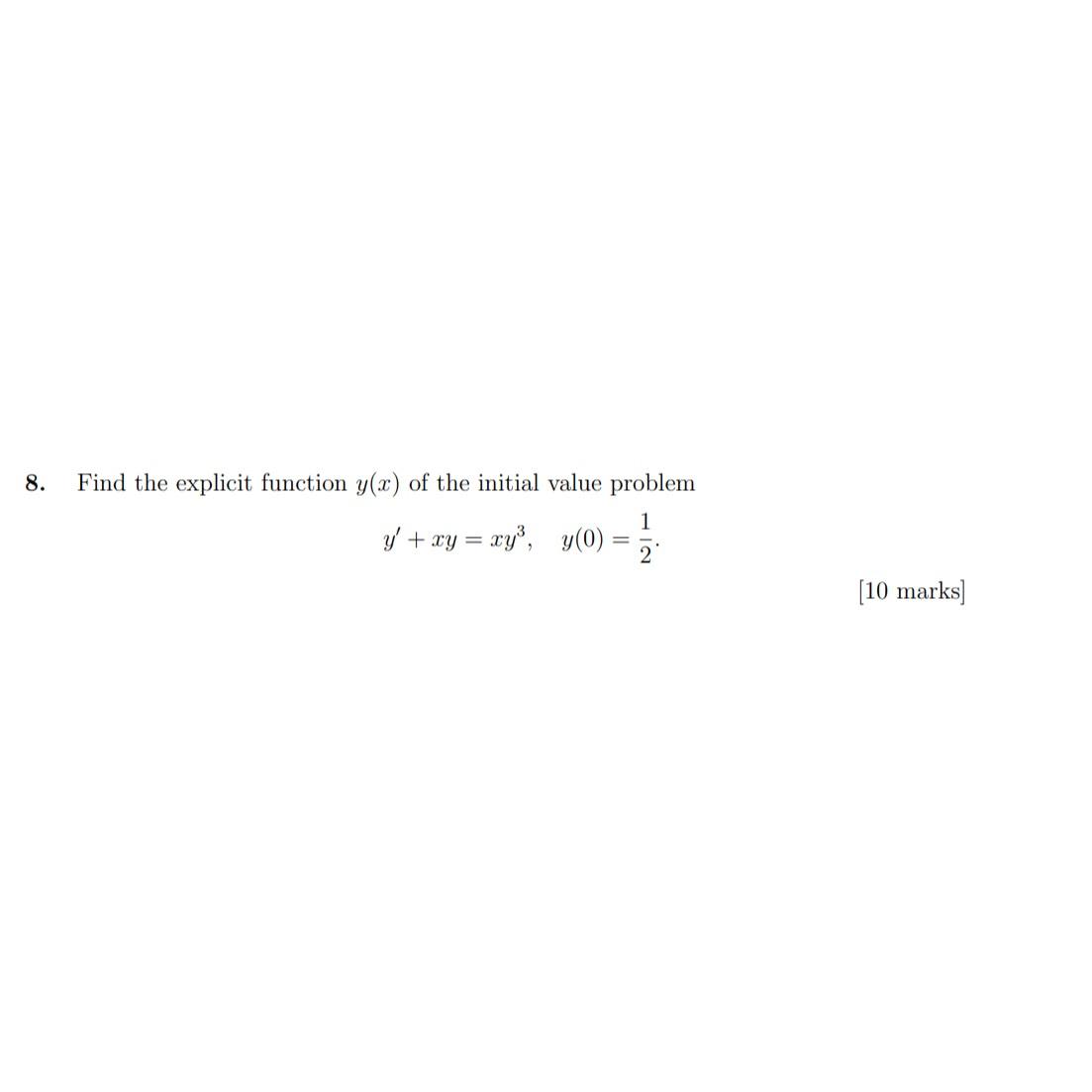 Solved Find the explicit function y(x) ﻿of the initial value | Chegg.com