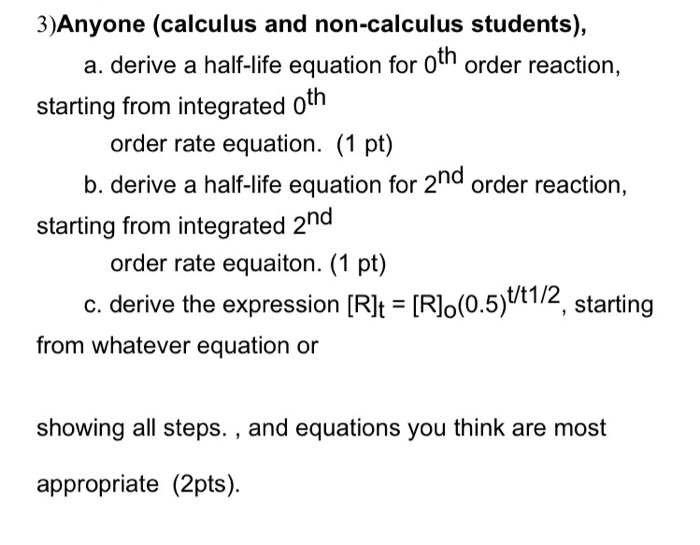 Half Life Formula Calculus