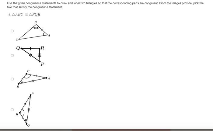 Solved Use The Given Congruence Statements To Draw And Label | Chegg.com