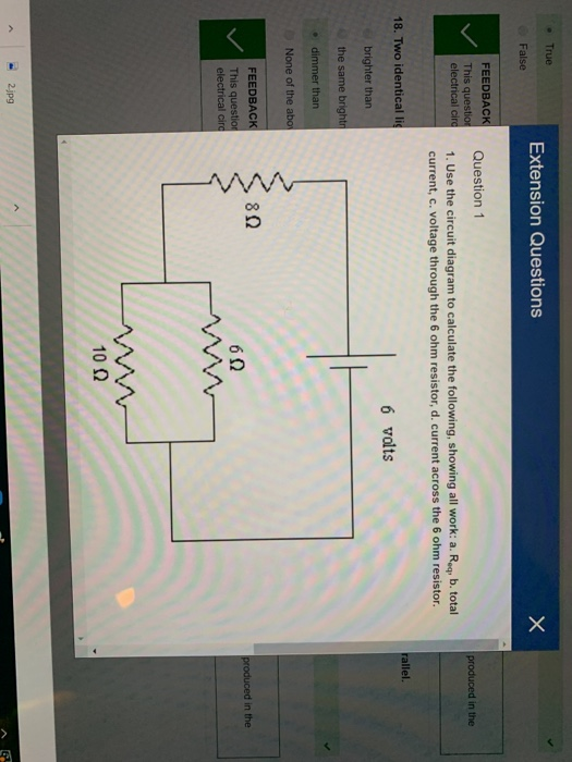 Solved • True Extension Questions False FEEDBACK This