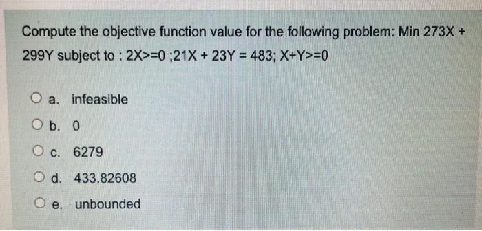 Solved Compute the objective function value for the | Chegg.com