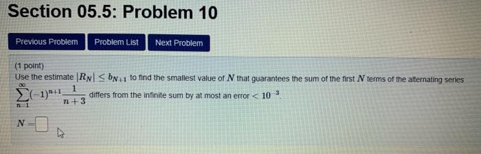 Solved Section 05.5: Problem 10 Previous Problem Problem | Chegg.com