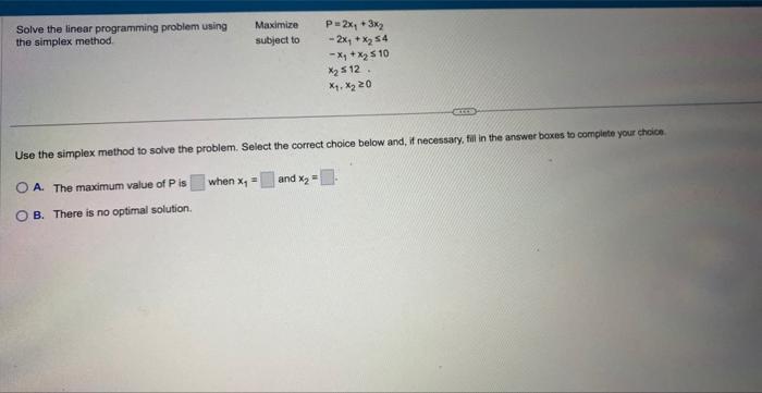 Solved Solve the linear programming problem. Minimize and | Chegg.com
