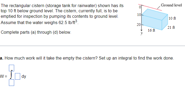 Solved The rectangular cistern (storage tank for rainwater) | Chegg.com