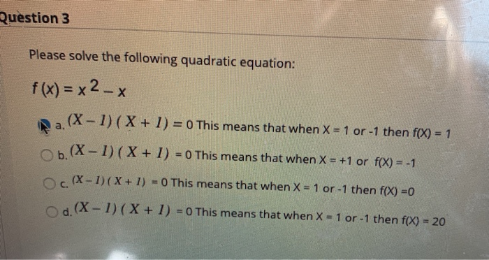 Question 3 Please Solve The Following Quadratic Chegg Com