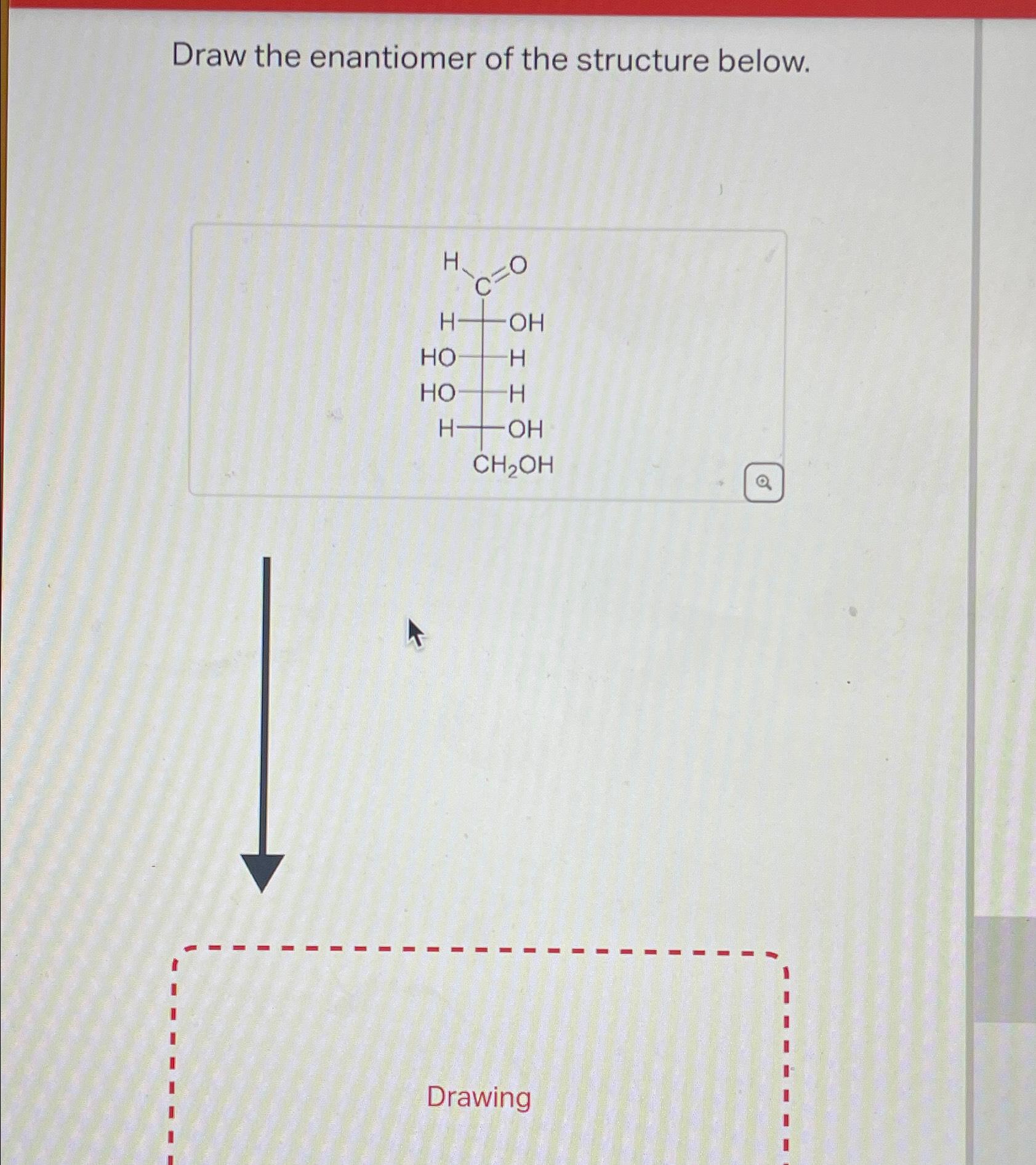 Solved Draw the enantiomer of the structure below.QDrawing