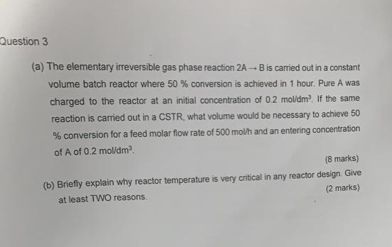 Solved Question 2 Consider The Following Reaction 2A + B C | Chegg.com