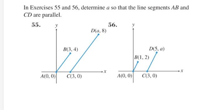 Solved In Exercises 55 and 56, determine a so that the line | Chegg.com