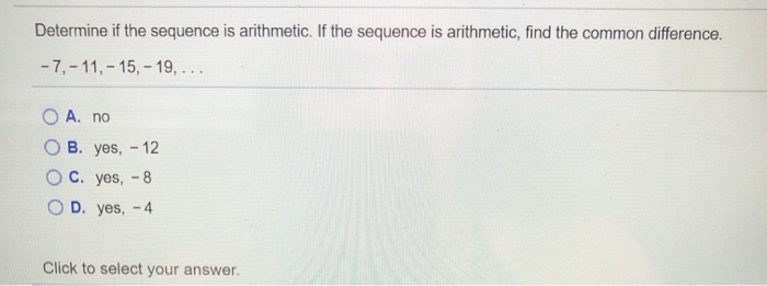 Solved Determine If The Sequence Is Arithmetic. If The | Chegg.com