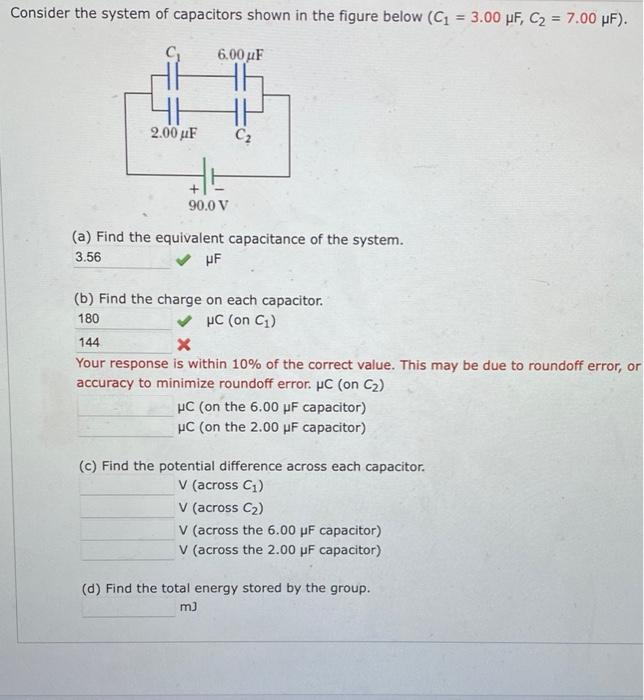 Solved Consider The System Of Capacitors Shown In The Figure | Chegg.com