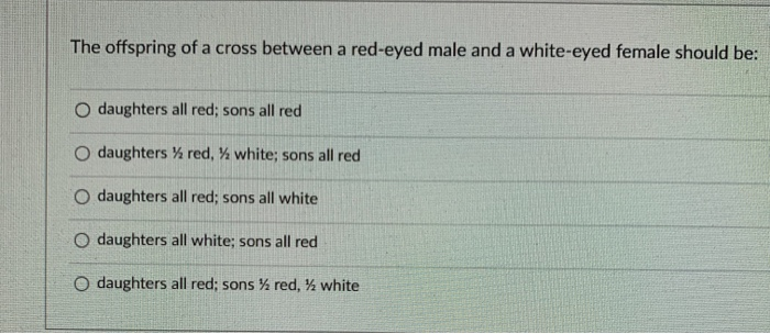 Solved Question 1 White eyed fruit flies are the result of | Chegg.com