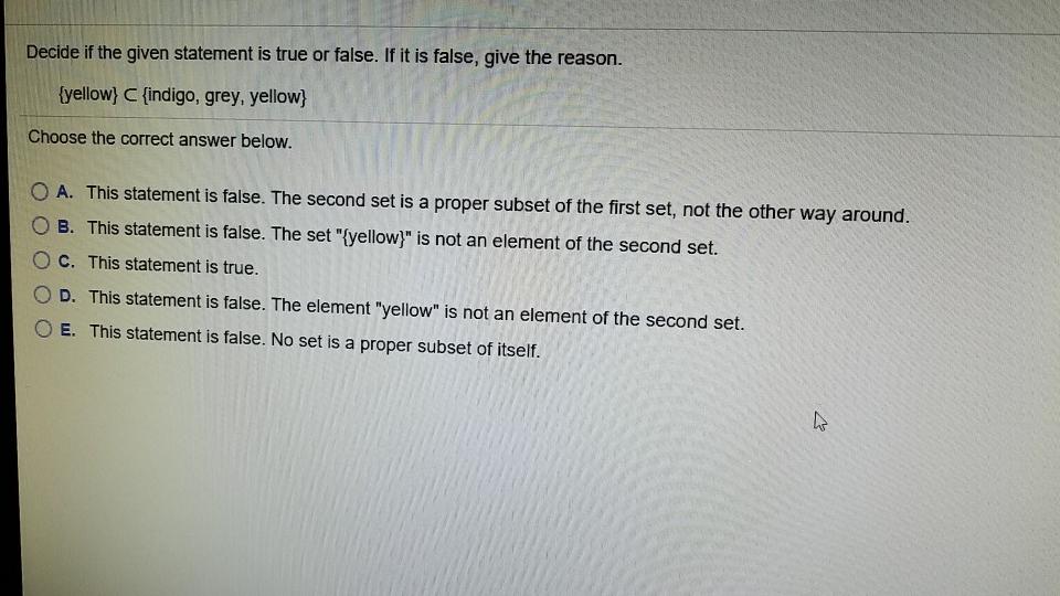 Solved Decide if the given statement is true or false. If it | Chegg.com