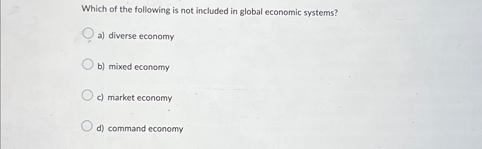 Solved Which of the following is not included in global | Chegg.com
