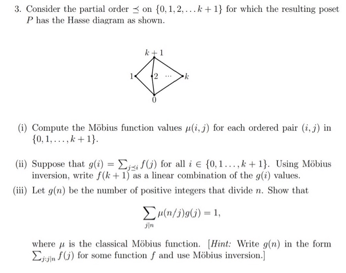 Solved 3. Consider the partial order