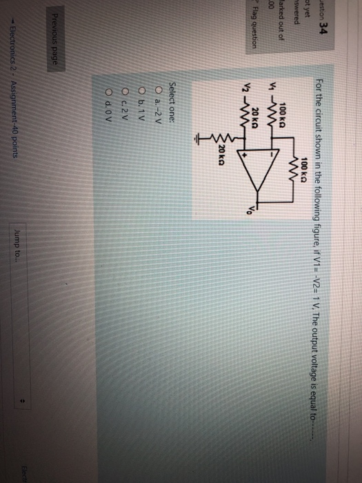 Solved Gestion 34 For the circuit shown in the following | Chegg.com