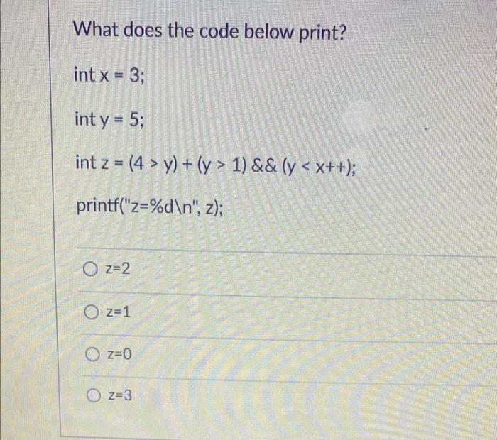 Solved What are the values of x, y and z after the following 