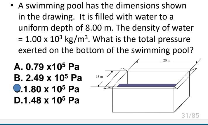 Solved A swimming pool has the dimensions shown in the | Chegg.com