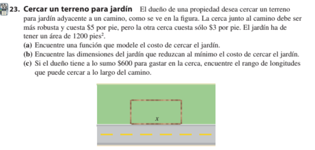 Solved Cercar un terreno para jardín El dueño de una | Chegg.com