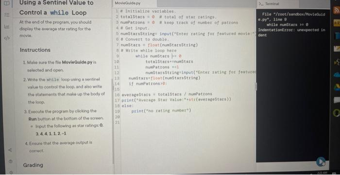 Solved Using a Sentinel Value to | Chegg.com