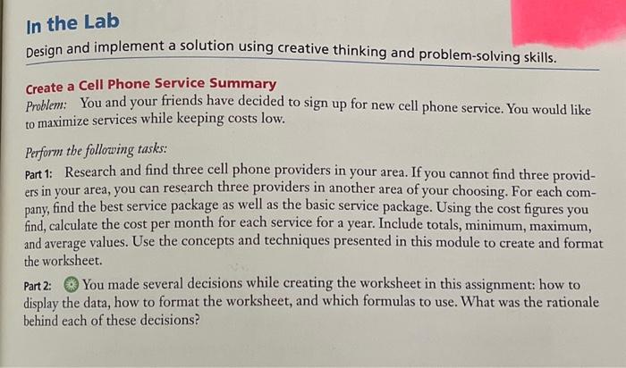 Solved In the Lab Design and implement a solution using | Chegg.com