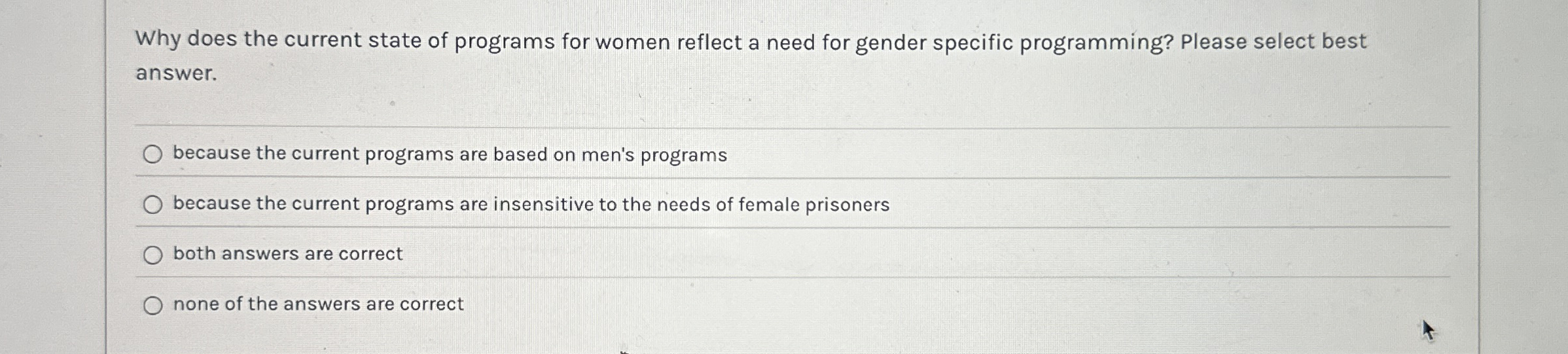 Solved Why does the current state of programs for women | Chegg.com
