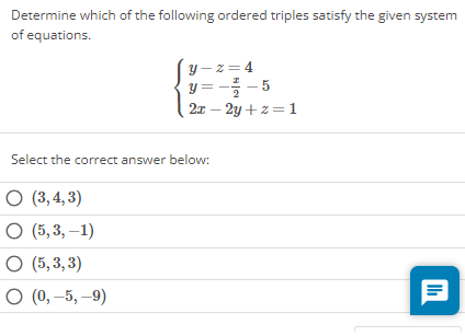 Solved Determine which of the following ordered triples | Chegg.com