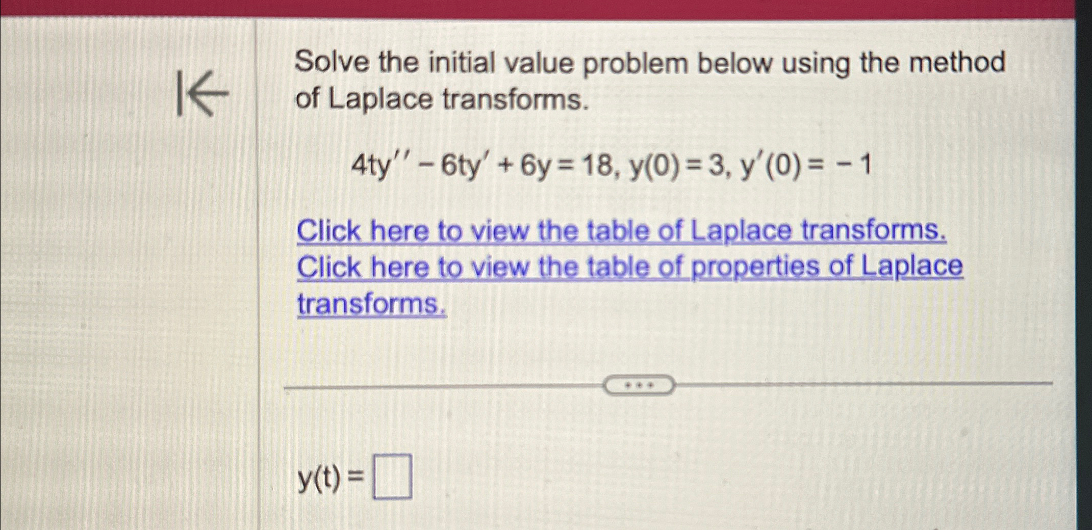 Solved Solve the initial value problem below using the | Chegg.com