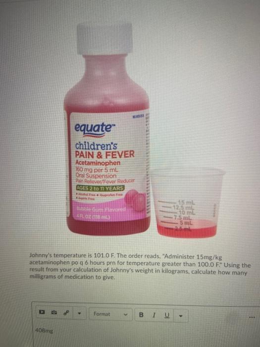 Solved equate children's PAIN & FEVER Acetaminophen 160 mg