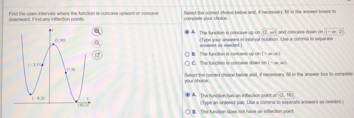 Solved Find the open intervals where the function is concave | Chegg.com