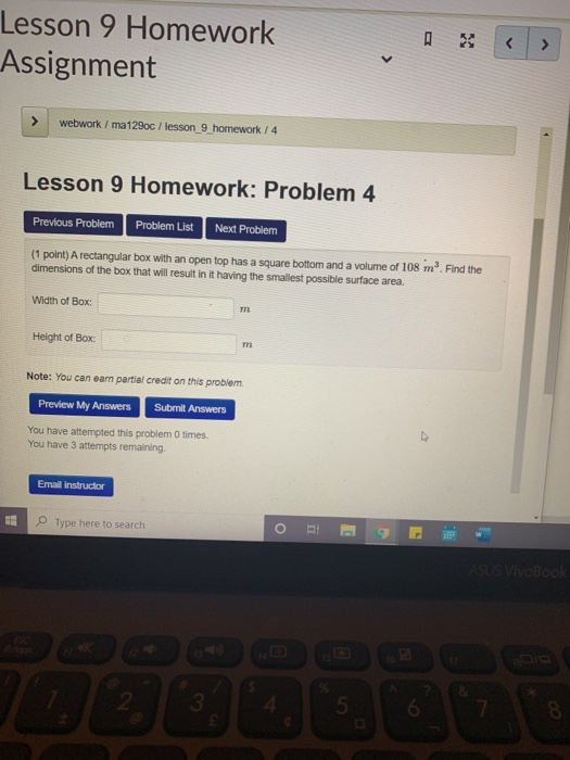 Solved Lesson 9 Homework Assignment Webwork/ma1230c / | Chegg.com